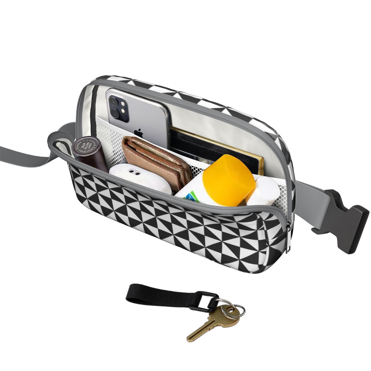 Rustic Farmhouse Plaid Fanny Pack – Classic Checkered Belt Bag with Geometric Retro Feel
