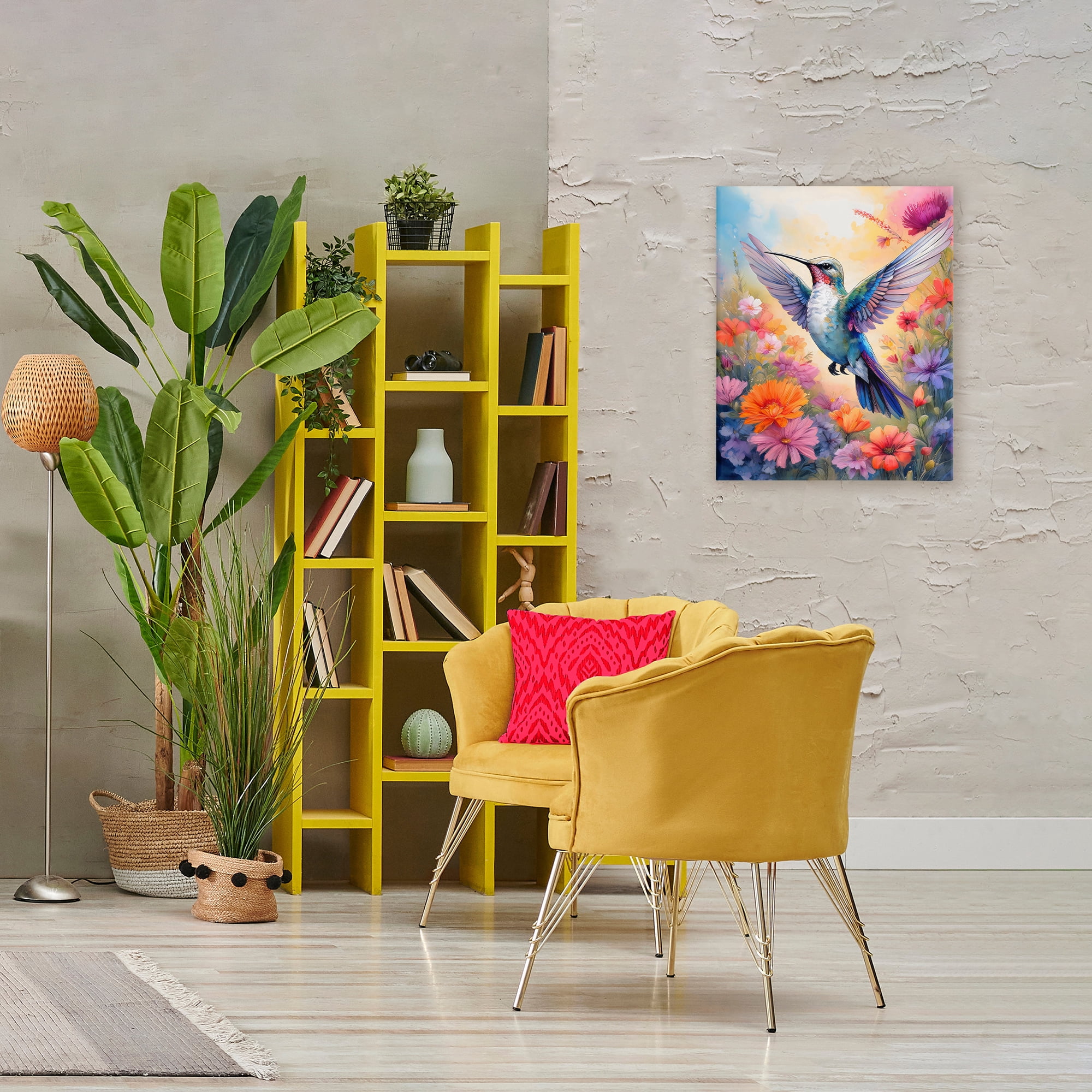 Stupell Industries Colorful Hummingbird in Bloom Canvas Wall Art, design by Creative Studio