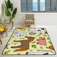 thumbnail image 3 of SKYSONIC Area Rug Farm Animals and Leaves Nursery Rug Floor Mat Kids Playing Mat for Living Room Bedroom, 72x48 in, 3 of 6