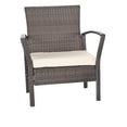 thumbnail image 5 of SAFAVIEH Avaron Outdoor Patio 4 Piece Conversation Set, Brown/Beige, 5 of 6