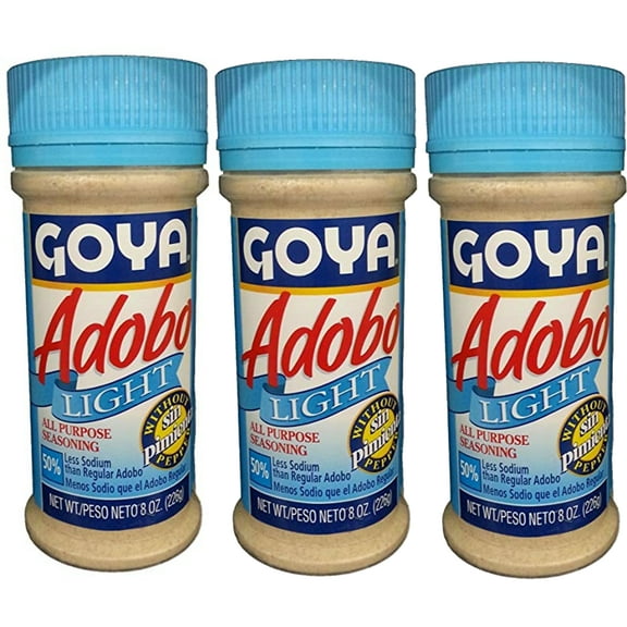 Goya Adobo Light, without Pepper 8 oz, Pack of 3