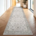 thumbnail image 1 of Light Gray Kitchen Rug 12 ft Long - Modern Boho Eclectic Floral Geometric Decor, Washable Low Pile Non-Slip Extra Long Wide Runner Rugs for Hallway, 3x12, 1 of 7