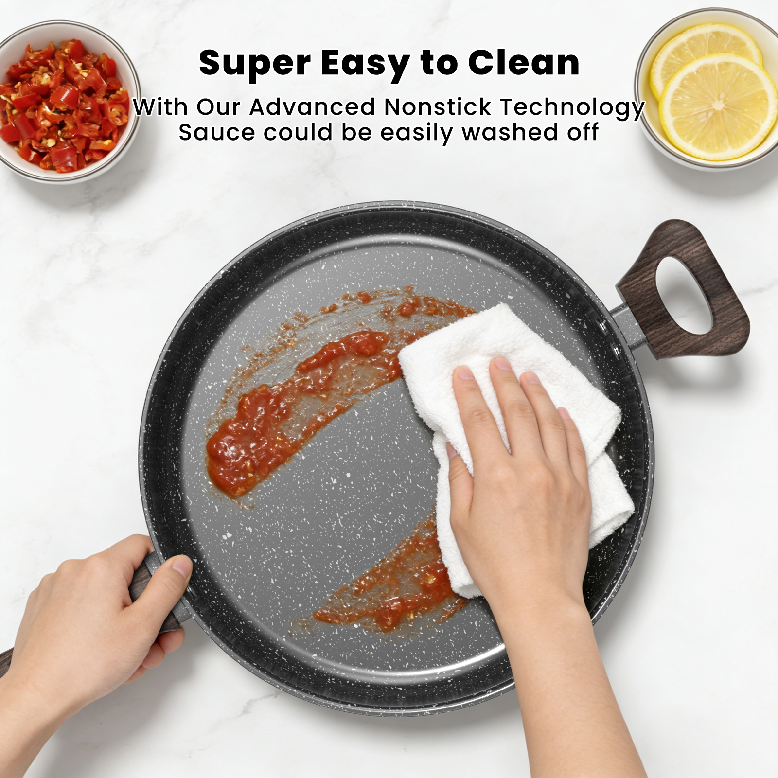 GPED 12-Inch Nonstick Frying Pan With Glass Lid photo 2