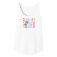 thumbnail image 4 of Summer Vibes Tank Top for Women & Teens Tropical Colorful Palm Tree Graphic Shirt White Tank Top X-Large, 4 of 5