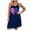 Dark Blue, variant on SBYOJLPB Womens Suspender Nightgown Dress With Printed Pattern Sleeveless Dress Nightdress Home Sleep Dress