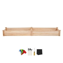 KFFKFF Elevated Garden Bed, Dimensions 7.9 x 2 x 0.8 ft, Wooden Planting Container, Outdoor Grow Boxes with Uncovered Bottom, Suitable for Cultivating Flowers/Vegetables/Herbs in Yard/Garden/Patio