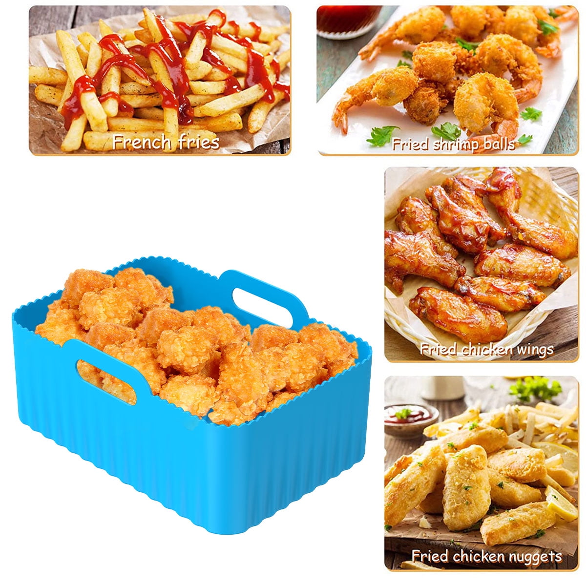 MMH Silicone Liners Rectangular 2 Pcs for 10 Qt Air Fryer Dual