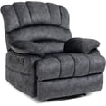 thumbnail image 2 of Large Manual Recliner Chair, Soft Fabric Push Back Recliner with Overstuffed Armrest and Backrest, Living Room Single Sofa Recliners, 2 of 7