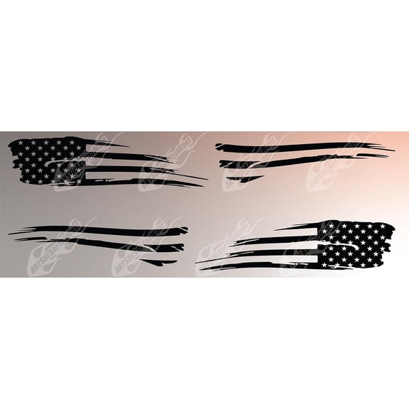 Distressed USA Flag Side Graphic Vinyl Decal Compatible with and Fits Chevrolet Camaro 2010-2019 - Set of Two