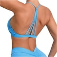 thumbnail image 2 of YWDJ Bras for Women Wireless Closure in Back Yoga Bras Lounge Bras Spaghetti Straps Full Coverage Sleep Bras Push up Low Support Wrap Comfy Bras Padded Sports Bras Comfy Solid Bras Blue S, 2 of 4