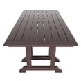 thumbnail image 2 of WestinTrends Malibu Outdoor Dining Table for 6, All Weather Poly Lumber Adirondack 71" Trestle Long Dining Table with Umbrella Hole, Dark Brown, 2 of 7