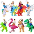 thumbnail image 2 of Kids Audlts Dinosaur Inflatable Costume Cartoon Anime Dress Suit Purim Halloween Christmas Party Cosplay Costumes for Boys Girls, 2 of 4