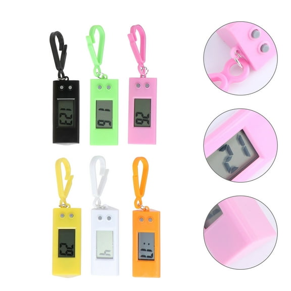 OULII 6Pcs Portable Keychain Digital Watches with Clear Dial for Student Use