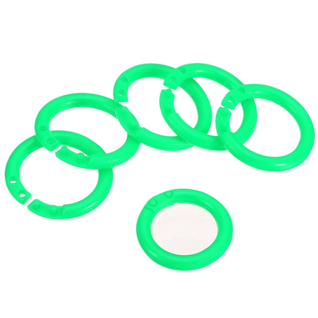 Unique Bargains 0.8' OD 0.6' ID Loose Leaf Rings Binder Ring Plastic for Book DIY Scrapbook Notebook, Green 100 Pack