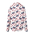 thumbnail image 5 of vigerkar Womens Long Sleeve Button Down Shirts Collared Tops Dressy Casual Patriotic Printed Blouses Shirt (White, XL), 5 of 5