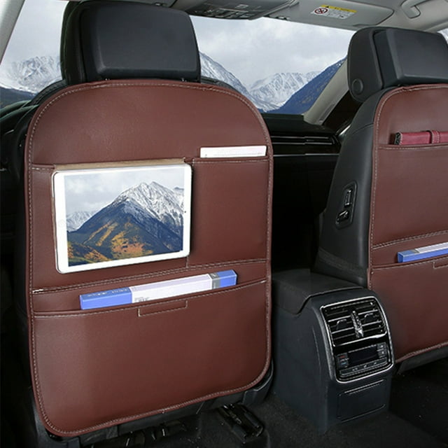 Leather Car Seat Back Protector Pad for Rear Seats Prevents Kicks Dirt and Damage Universal Fit Easy to Clean