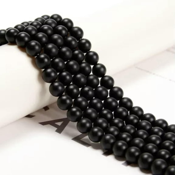 K-KED Black Onyx Matte Round Beads 6mm 8mm 10mm Approx 15.5" Strand-6mm