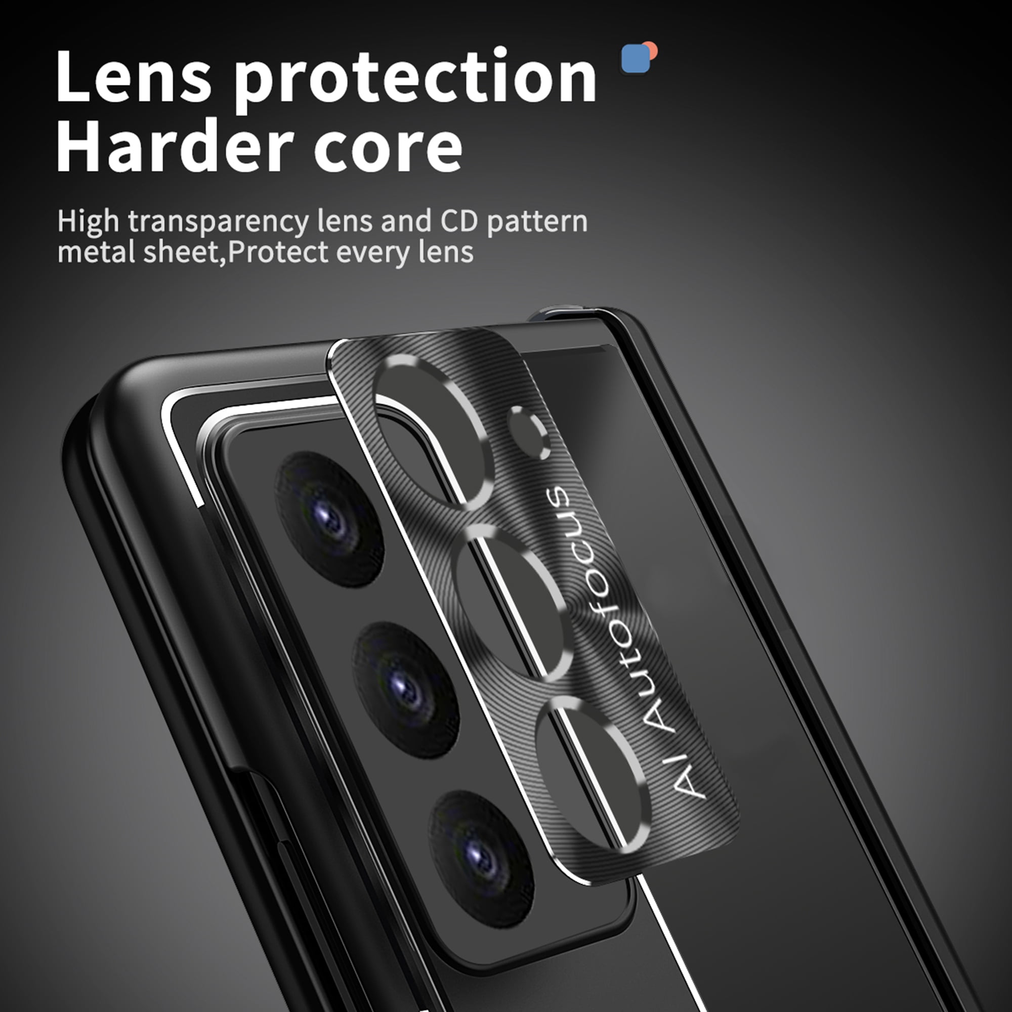Case for Samsung Galaxy Z Fold 7, 3-in-1 Magnetic Hinge Protection & Lens Protection Case with Pen Holder with Screen Protector, Compatible with Samsung Galaxy Z Fold 7 5G, Black
