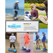 MIHOVER 6.5 Kids Self Balancing All-Terrain Hoverboard- Ride on Toys UL 2272 Certified,250W*2 Motor&LED Lights,Bluetooth Speaker for Ages 6-12,Max Load 176 lbs-Black