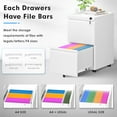 thumbnail image 4 of Pataku 2 Drawer File Cabinet, Small File Cabinets with Lock, Metal Rolling Filing Cabinet with 2 Drawer, Filing Cabinets for Home Office Fit A4/Letter/Legal, Easy Assembled, White, 4 of 7
