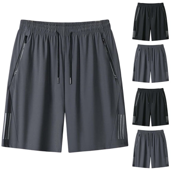 Crunowin Boys Summer Shorts Breathable Ice Silk Quick-Dry Sporty Outdoor Shorts Black Size 6