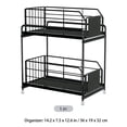 thumbnail image 4 of Pull Out Cabinet Organiser, 2-Tier Spice Rack, Kitchen Cupboard Organiser, Heavy Duty Metal Spice Rack Shelf, 14.2 x 7.5 x 12.6 in, Black Double Layer Design, 4 of 7