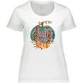 thumbnail image 3 of Inktastic Thankful and Blessed Teal Cheetah Pumpkin Women's Plus Size T-Shirt, 3 of 5