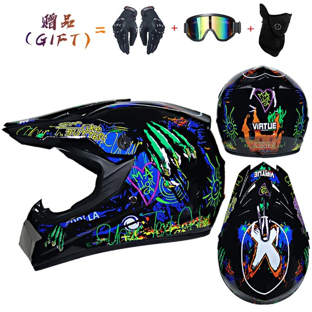 Enviar 3 piezas de regalo casco de motocicleta niños casco todoterreno bicicleta cuesta abajo AM DH casco cruzado capacete motocross casco Dengxun unisex