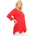 thumbnail image 2 of Women's Plus Size Solid Color Short Sleeve Tunic Top Relaxed Fit, 2 of 4