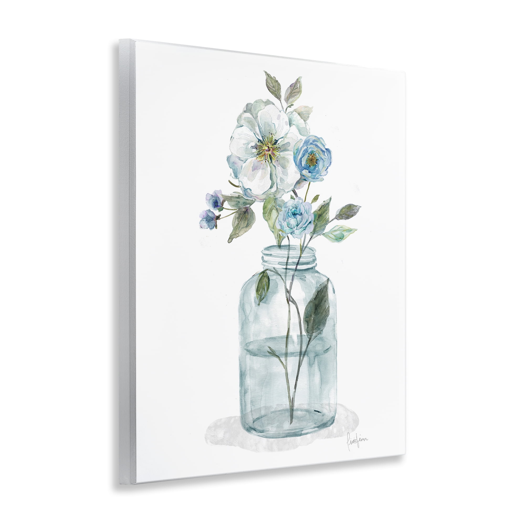 Stupell Industries Soft Blue & White Flowers Botanical & Floral Painting Unframed Art Print Wall Art, 11 x 14