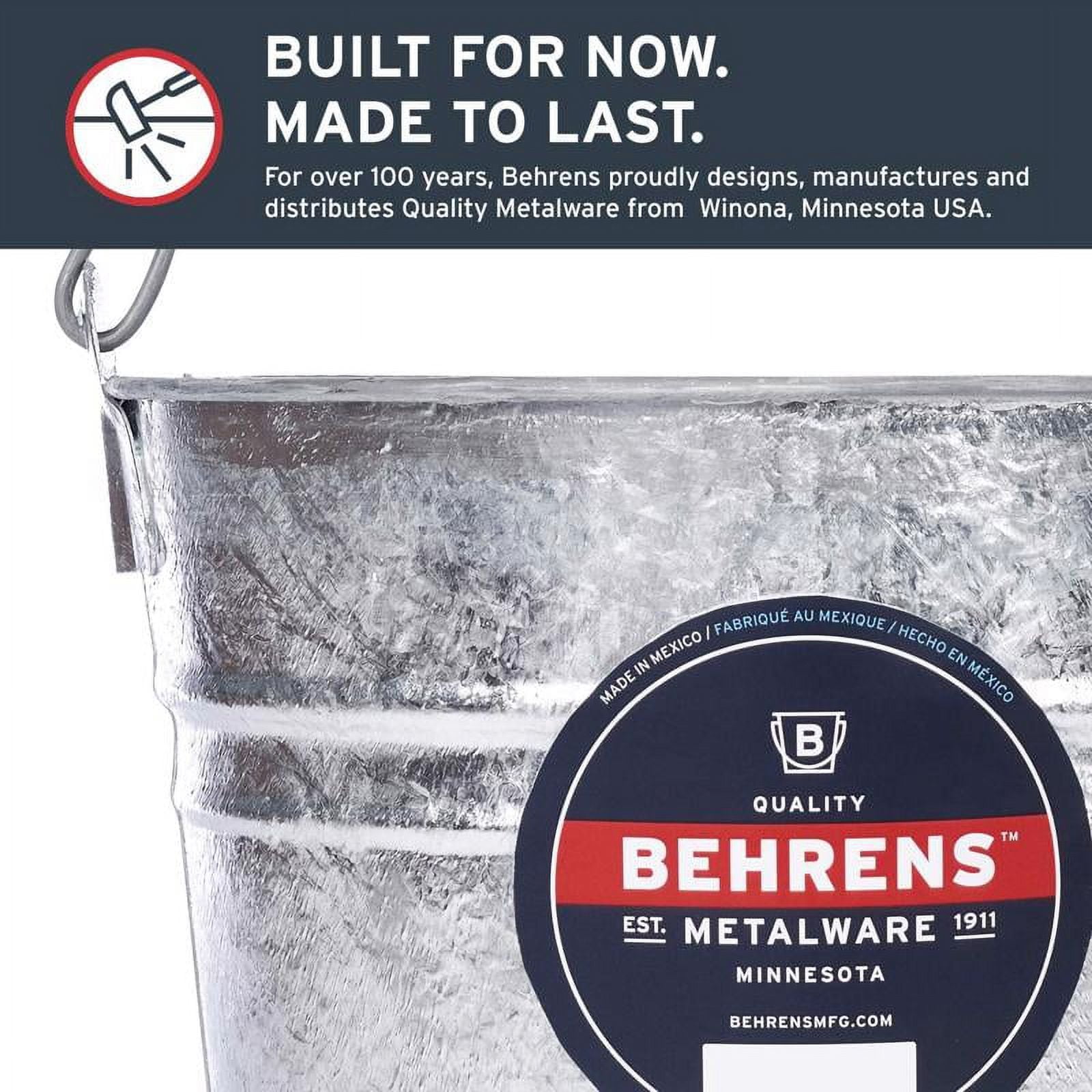 Behrens 0GS Galvanized Steel Round Tub, 5 Gallon