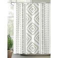 thumbnail image 2 of Fsddascl Boho Sage Green Geometric Shower Curtain Set - Long 72" x 84" Washable Bathtub Curtain with 12 Hooks, Vintage Southwestern Stripes Waterproof Fabric Stall Shower Curtains for Bathroom, 2 of 6