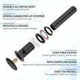 thumbnail image 3 of HEATGENE Bathroom Sink Drain Venetian Bronze, Pop Up Drain Stopper for Bathroom Sink, Bathroom Sink Drain Stopper Pop Up, Pop Up Drain with Overflow, Fits 1-1/2" Opening with a 1-1/4" Tailpiece, 3 of 8