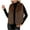 #014-Brown, variant on AUNVITO Women Sleeveless Faux Fur Vest Solid Color V-Neck Thermal Warm Winter Coat Jacket No Sleeve Outerwear