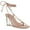 Beige, variant on Womens Nude Beige Slip Resistant Cushioned Strappy Santeago Square Toe Wedge Lace-Up Dress Heeled Thong Sandals 10 M