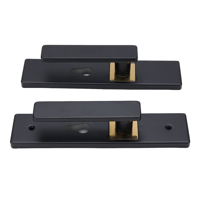 Keyed Entry Door Lock Lever, Matte Black Interior Entry Door Handle with Lock and Key, Silent Aluminum Alloy, Fluently Open and Close