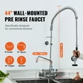 thumbnail image 3 of KFFKFF 44" Height Commercial Wall Mount Kitchen Sink Faucet Pre-Rinse, 3 of 10