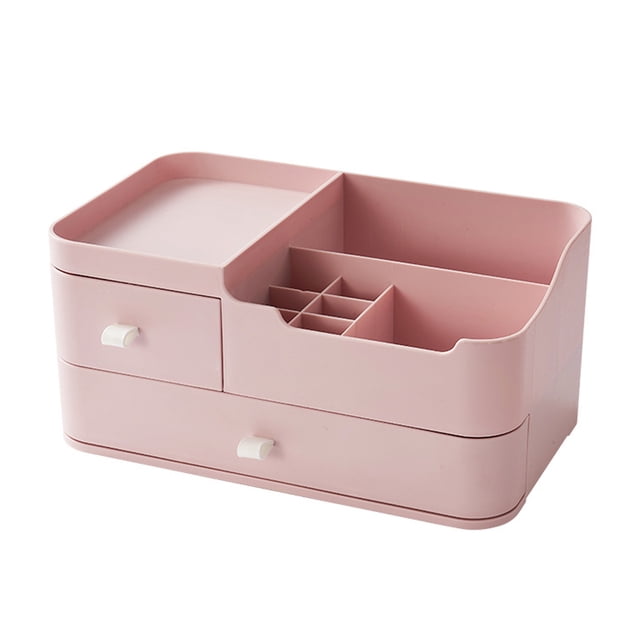 Organizador de maquillaje Dinheiro para tocador, organizador de maquillaje de gran capacidad para encimera con cajones para el cuidado de la piel, lápiz labial, pinceles, lociones, sombras de ojos,