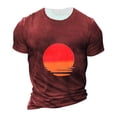 thumbnail image 2 of Sngxgn Men's T-Shirt Vintage T Shirt Short-Sleeved Crewneck Tee Tops(Red,XS), 2 of 3