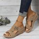 thumbnail image 2 of Womens Casual Summer Orthopedic Sandals Comfortable Walking Sandals Beach Flip Flops PU Leather Hollow Platform Sandals for Women, 2 of 5