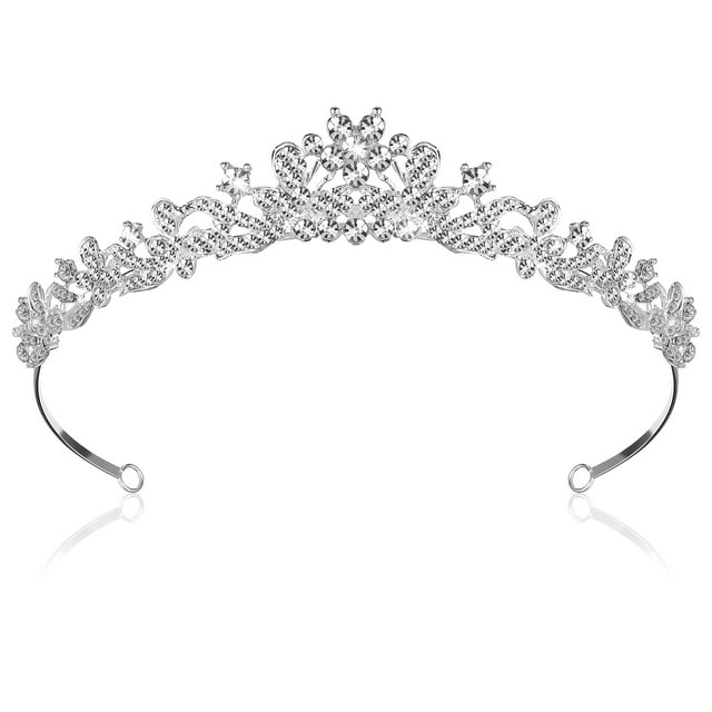 Elegante diadema de flores de cristal con diamantes de imitación para boda o graduación