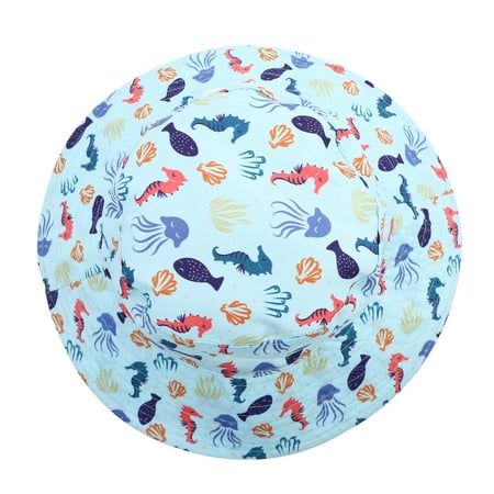 

HEMOTON Kids Sun Protection Summer Sun Hat Bucket Hat with Adjustable Chin Strap