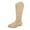 Khaki, variant on Women's Fashionable Casual Winter Plus Size Solid Color Pointed Toe Back Zipper Heel Low Heel Knee-High Boots Black 6.5