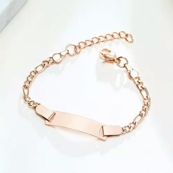 Silver Gold Black Rose Gold Stainless Steel Children Bracelet 12 3cm Engraveable