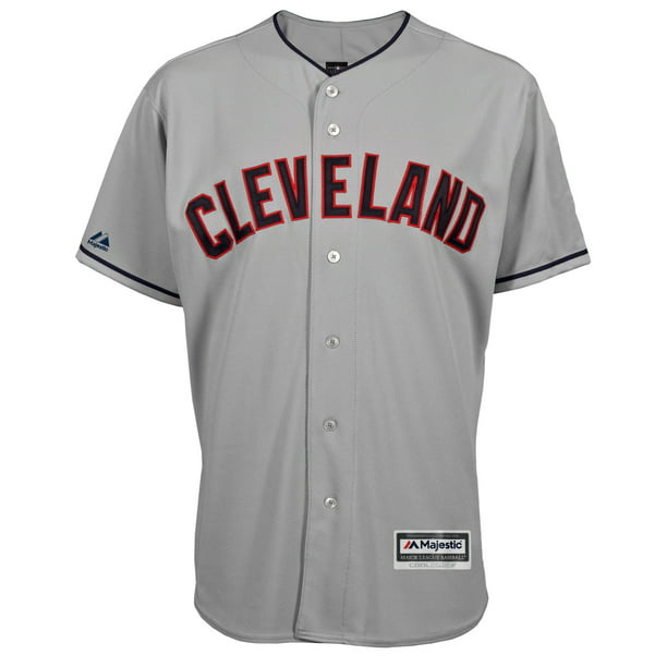 Cleveland Indians Majestic Official Cool Base Jersey - Gray 