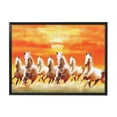thumbnail image 2 of ADALE Seven Lucky Running Wild Horses Art Animal Wall Art Running Horses Wall Posters 1 Canvas Poster Wall Art Decor Print Picture Paintings for Living Room Bedroom Decor Black Framed 12x18 Inch, 2 of 5