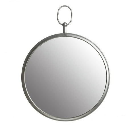  Silver  Round Wall  Mirror with Decorative Handle 17 x22 by 