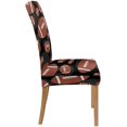 thumbnail image 3 of ABPHQTO Funda protectora para silla elástica con azulejos de fútbol marrón y negro, funda protectora para asiento para comedor, Hotel, boda, fiesta, juego de 4, 3 of 4