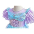 thumbnail image 4 of Girls Mermaid Costume Princess Dress Puff Sleeve Halloween Evening Gown, 3-9 year, 4 of 6