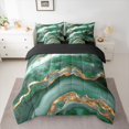 thumbnail image 2 of Feelyou Watercolor Marble Women Bedding Comforter Set 7 Pieces, Luxury Fashion Lime Green Full Bedding Set, Fashion Abstract Ombre Reversible Fitted Sheet Flat Sheet, Breathable Home Decor, 2 of 7